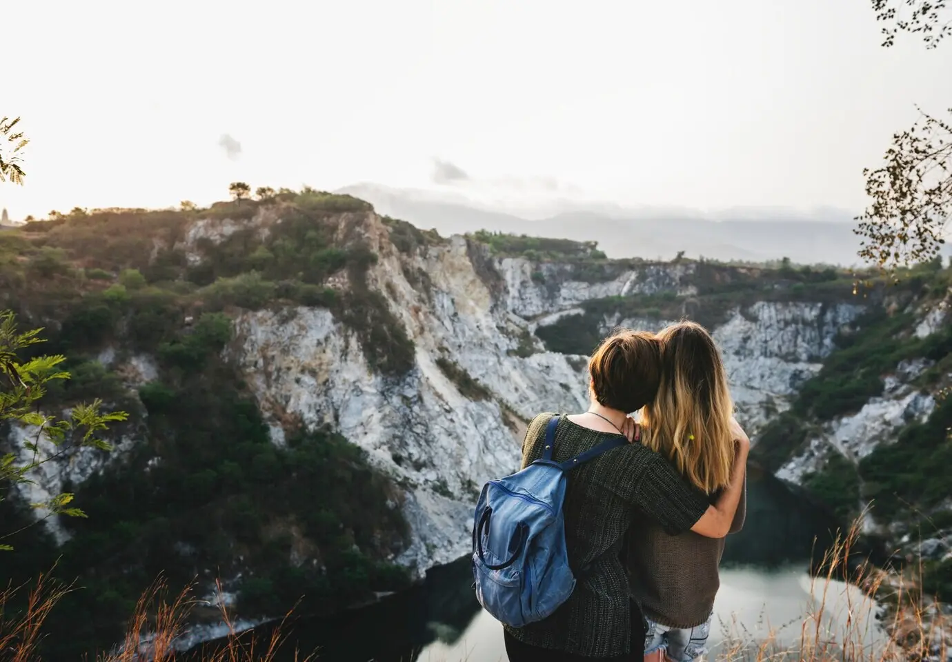 Concept of young women traveling together.